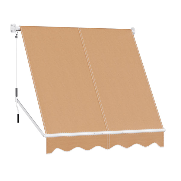 Instahut Window Fixed Pivot Arm Awning Outdoor Retractable Canopy 2.1X2.1M Beige