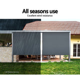 1.8m x 2.5m Retractable Roll Down Awning - Grey