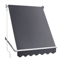 1.5m x 2.1m Retractable Fixed Pivot Arm Awning - Grey