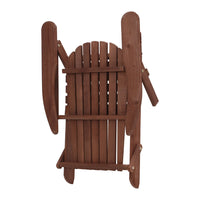 Gardeon 3PC Adirondack Outdoor Table and Chairs Wooden Foldable Beach Chair Brown
