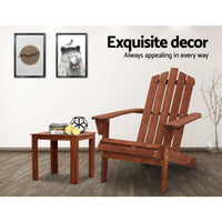 Outdoor Sun Lounge Beach Chair with Side Table - Brown