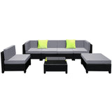 Gardeon 7-Piece Outdoor Sofa Set Wicker Couch Lounge Setting Seat Cover