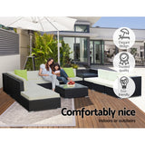 12 Piece Wicker Outdoor Sofa Set with Storage Cover