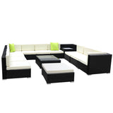 Gardeon 13-Piece Outdoor Sofa Set Wicker Couch Lounge Setting Cover
