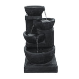 Solar Water Feature with LED Lights 3-Tier Bowls 60cm