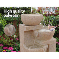 Solar Water Feature with LED Lights 4-Tier Sand 72cm