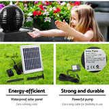 Solar Water Feature with LED Lights Black 85cm