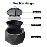 Outdoor Portable Fire Pit Bowl Wood Burning Patio Oven Heater Fireplace