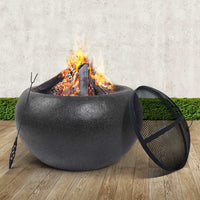 Grillz Fire Pit Bowl Black 61cm
