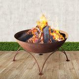 Rustic Fire Pit Brazier Portable Charcoal Iron Bowl Outdoor Wood Burner 70CM