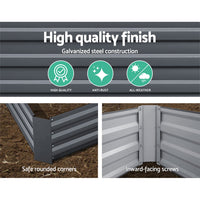 Greenfingers 2x Garden Bed 120x90cm Planter Box Raised Container Galvanised Herb