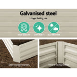 2x Galvanised Steel Raised Garden Bed Instant Planter Cream 150cmx90cm