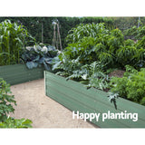 Garden Bed 150cm x 90cm 2x Galvanised Steel Raised Green Planter