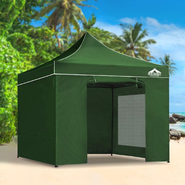 Gazebo Pop Up Marquee 3 x 3m Folding Wedding Tent - Green