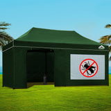 Gazebo Pop Up Marquee 3 x 6m Folding Wedding Tent - Green