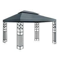 Gazebo 4x3m Party Marquee Outdoor Wedding Event Tent Iron Art Canopy Grey