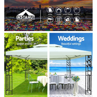 Gazebo 4x3m Marquee Outdoor Party Wedding Gazebos Tent Iron Art