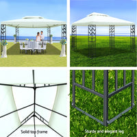 Gazebo 4x3m Marquee Outdoor Party Wedding Gazebos Tent Iron Art