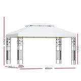 Instahut Gazebo 4x3m Marquee Outdoor Wedding Party Event Tent Home Iron Art Shade White