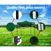 Gazebo Pop Up Marquee 3 x 3m Outdoor Tent - Green