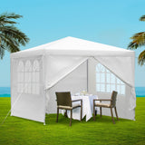 Gazebo 3x3m Outdoor Marquee Side Wall Party Wedding Tent Camping White 4 Panel