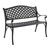Garden Bench Chair Cast Aluminium - Black