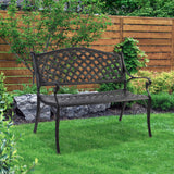 Garden Bench Chair Cast Aluminium - Black