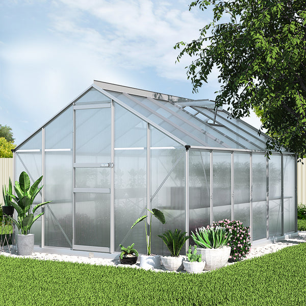 Greenfingers Greenhouse 3.6x2.5x1.95M Aluminium Polycarbonate Green House Garden Shed