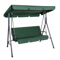 Outdoor Swing Chair Garden Bench Furniture Canopy 3 Seater Green