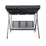 Outdoor Swing Chair Garden Bench Furniture Canopy 3 Seater Mesh Black