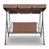 Outdoor Swing Chair Garden Bench Furniture Canopy 3 Seater Coffee