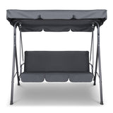Outdoor Swing Chair Garden Bench Furniture Canopy 3 Seater Grey