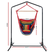 Outdoor Hammock Chair with Stand Swing Hanging Hammock Pillow Rainbow