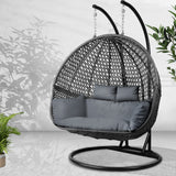 Outdoor Double Hanging Swing Chair - Black