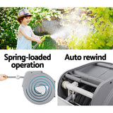 Water Hose Reel 30M Retractable Garden Auto Rewind Brass Spray Gun
