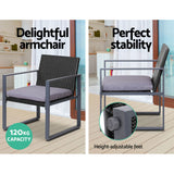 Gardeon 4pcs Outdoor Lounge Setting Sofa Set Garden Patio Table Chairs Cover