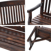Gardeon 5FT Outdoor Garden Bench Wooden 3 Seat Chair Patio Furniture Charcoal