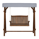 Outdoor Wooden Swing Chair Garden Bench Canopy Cushion 2 Seater Charcoal