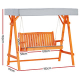 3 Seater Outdoor Wooden Swing Chair Garden Bench