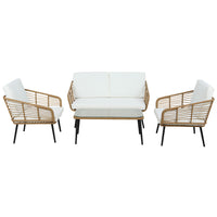 Gardeon 4-Piece Outdoor Sofa Set Rattan Lounge Setting Table Chairs
