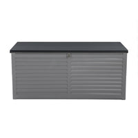 Gardeon Outdoor Storage Box 490L Container Lockable Garden Bench Tools Toy Shed Black