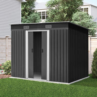 Giantz Garden Shed 2.38x1.31M Sheds Outdoor Storage Tool Metal Workshop Shelter Sliding Door