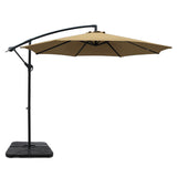 Instahut 3m Umbrella w/Base Outdoor Cantilever Beach Garden Patio Parasol Beige