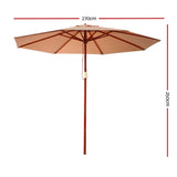 2.7M Outdoor Pole Umbrella Cantilever Stand Garden Umbrellas Patio Beige