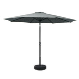 Outdoor Umbrella 3m Base Beach Pole Garden Tilt Sun Patio UV Charcoal