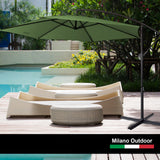 Milano Outdoor 3 Metre Cantilever Umbrella UV Sunshade Garden Patio Deck - Green