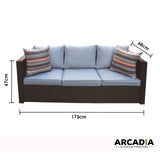 Arcadia Furniture Outdoor Rattan 4 Piece Sofa Lounge Set Home Garden Patio - Oatmeal and Grey