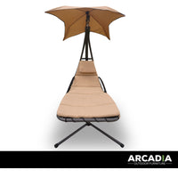 Arcadia Furniture Hammock Swing Chair Chaise Lounger Beige Waterproof Outdoor