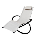 Arcadia Furniture Zero Gravity Portable Foldable Rocking Chair Recliner Lounge - Sand