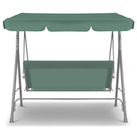 Milano Outdoor Swing Bench Seat Chair Canopy Furniture 3 Seater Garden Hammock - Dark Green